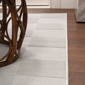 Modern Geometric Checkerboard High-Low Area Rug